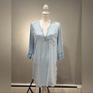 CLEARANCE! Blue Chambray Glam Long Tunic Top Size M EUC